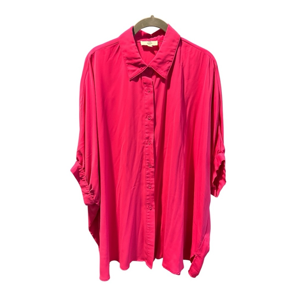 Women's Pink Button-Up Blouse